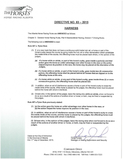 Directive #83-2015