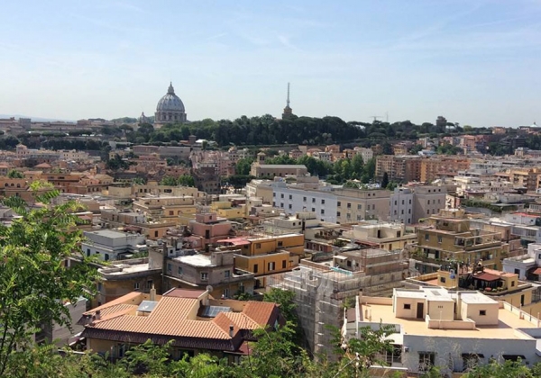 City scape view of Rome from the Canadian delegation hotel room