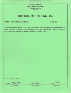 Ruling T085-2024